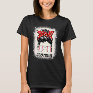 Bleached Grammy Life Baseball Softball Women Messy T-Shirt
