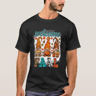 Bleached Happy Fall Y'all Gnome Pumpkin Autumn Tha T-Shirt