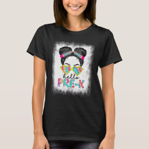 Bleached Hello Pre K Little Miss Back To School Ki T-Shirt