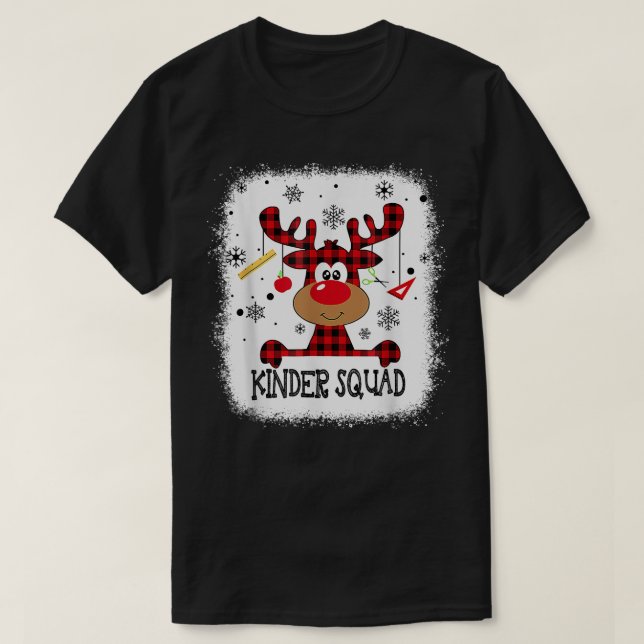 Bleached Kindergarten Squad Reindeer Funny Kinder  T-Shirt (Design Front)