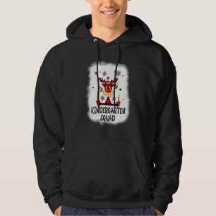 Bleached Kindergarten Squad Reindeer Funny Teacher Hoodie