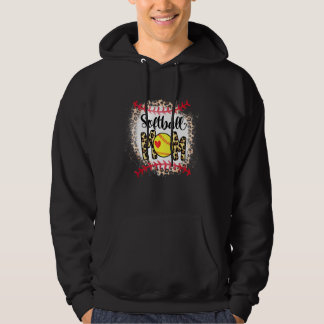 Bleached Leopard Ball Mum Mother's Day Softball Mo Hoodie