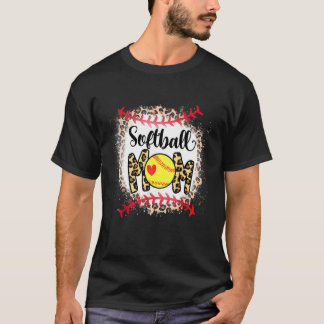Bleached Leopard Ball Mum Mother's Day Softball Mo T-Shirt
