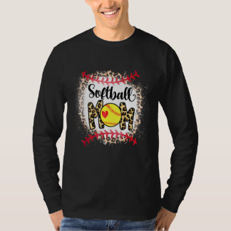 Bleached Leopard Ball Mum Mother's Day Softball Mo T-Shirt