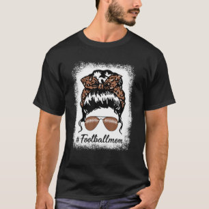 Bleached Leopard Football American Mom Life Messy T-Shirt
