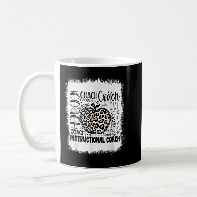Bleached Leopard Instructional Coach Typography Te Coffee Mug (Left)