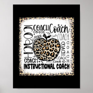 Bleached Leopard Instructional Coach Typography Te Poster