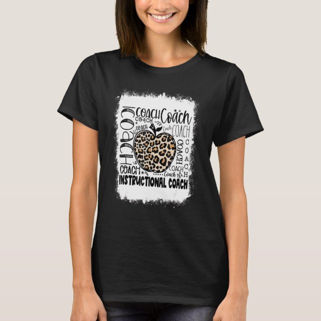 Bleached Leopard Instructional Coach Typography Te T-Shirt (Front)