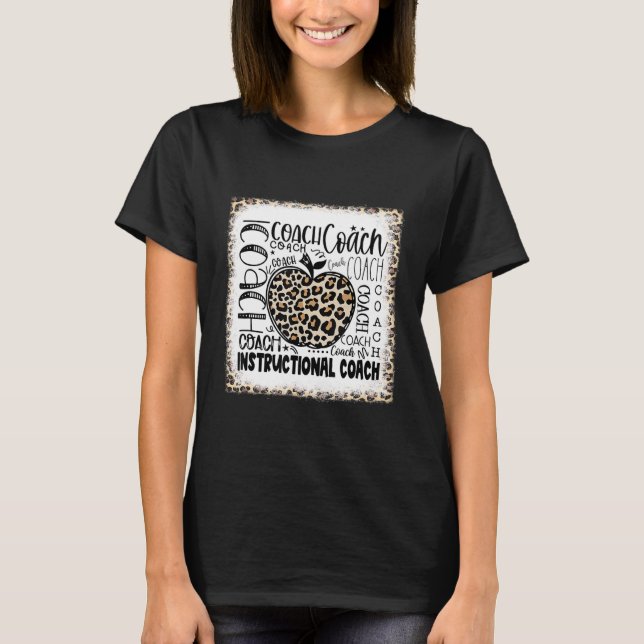 Bleached Leopard Instructional Coach Typography Te T-Shirt (Front)