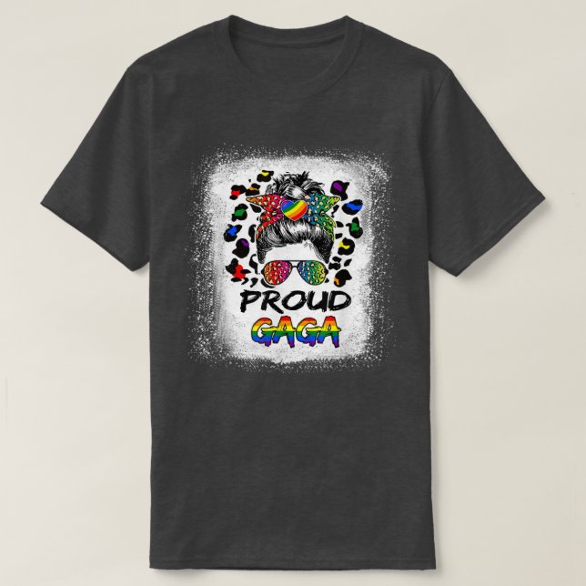 Bleached leopard proud Gaga LGBTQ pride month matc T-Shirt (Design Front)