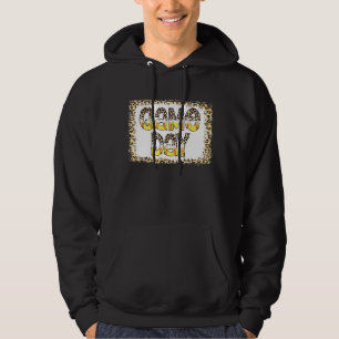 Bleached Leopard Softball Game Day Vibes Softball Hoodie
