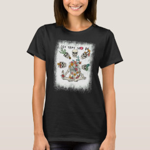 Bleached Let That Sh Go Floral Skeleton Doing Yoga T-Shirt