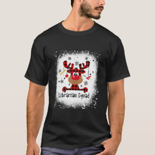 Bleached Librarian Squad Reindeer Funny Christmas T-Shirt