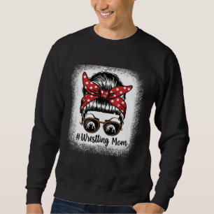 Bleached Life Wrestling Mom Leopard Messy bun Glas Sweatshirt