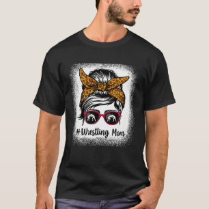 Bleached Life Wrestling Mum Leopard Messy bun Glas T-Shirt