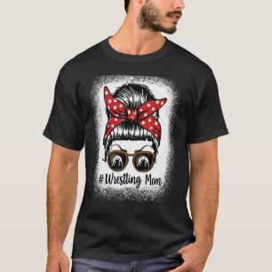 Bleached Life Wrestling Mum Leopard Messy bun Glas T-Shirt