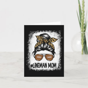 Bleached Lineman Mum Life Leopard Messy Bun Footba Card
