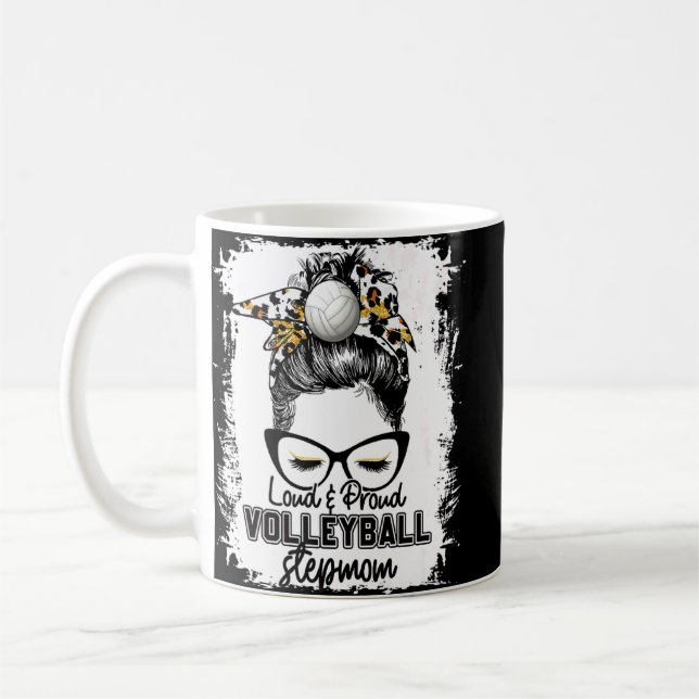 Bleached Loud & Proud Volleyball Stepmom Life Game Coffee Mug (Left)