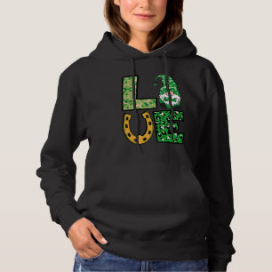 Bleached LOVE St Patricks Day Gnomes Shamrock Hoodie