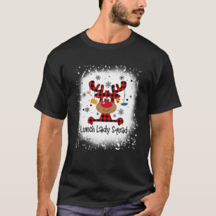 Bleached Lunch Lady Squad Reindeer Funny Christmas T-Shirt