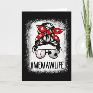 Bleached Memaw Life Soccer Messy Bun Bysebyll Game Card