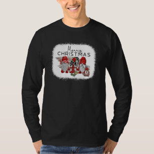 Bleached Merry Christmas Gnomes Xmas Holiday Winte T-Shirt