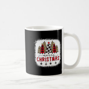 Bleached Merry Christmas Tree Funny Leopard Plaid  Coffee Mug