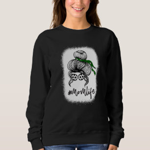 Bleached Messy Bun Hair Wearing Soccer Sunglasses Sweatshirt