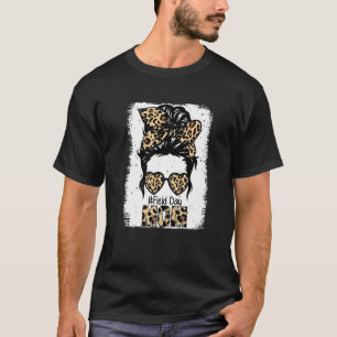 Bleached Messy Bun Track Field Mum Running Runner T-Shirt