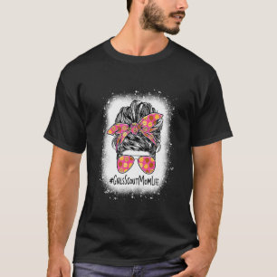 Bleached Momlife Messy Bun Scout For Girls Cookie T-Shirt