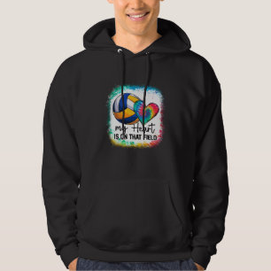 Bleached My Heart Is On That Field Volleyball Mum Hoodie