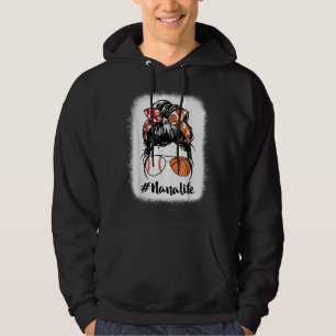 Bleached Nana Life Baseball Basketball Messy Bun M Hoodie