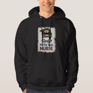 Bleached Nurse Messy Bun Santa Mother Baby Nurse X Hoodie