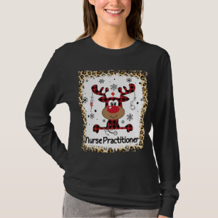 Bleached Nurse Practitioner Reindeer Christmas Paj T-Shirt