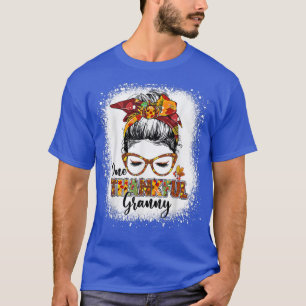 Bleached One Thankful Granny Messy Bun Autumn Turk T-Shirt