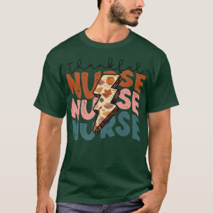 Bleached One Thankful Nurse Retro Thanksgiving Nur T-Shirt