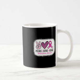 Bleached Peace Love Cure Leopard Breast Cancer Awa Coffee Mug