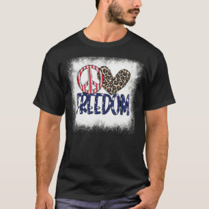Bleached Peace Love Freedom American Patriotic 4th T-Shirt
