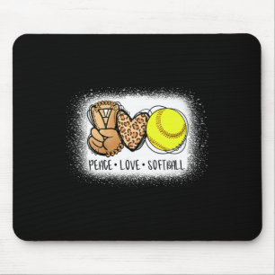 Bleached Peace Love Softll Mum Leopard Print Mothe Mouse Pad
