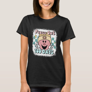 Bleached Peace Out 100 Days Of School Smile Face 1 T-Shirt
