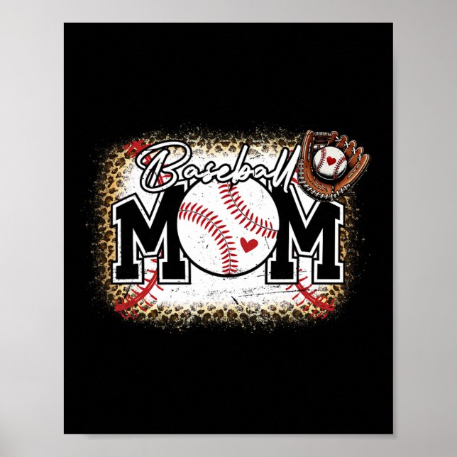 Bleached Sell Mum Leopard Sell Lover Mother's Day  Poster (Front)