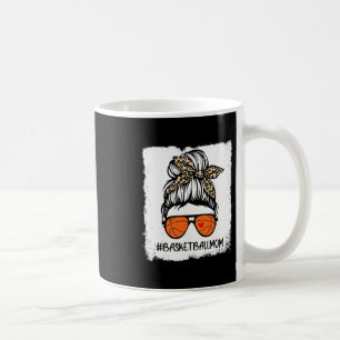 Bleached Sketll Mom Life Leopard Messy Bun Game Da Coffee Mug