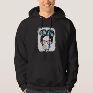 Bleached Slp Teacher Squad Messy Bun Easter Matchi Hoodie