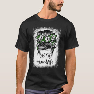 Bleached Soccer Aunt Messy Bun Soccer T-Shirt