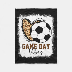 Bleached Soccer Game Day Vibes Soccer Mom Game Day Fleece Blanket