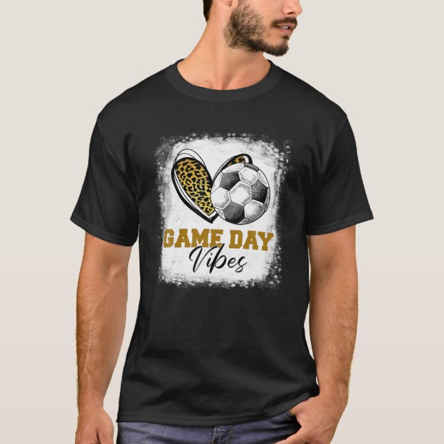 Bleached Soccer Game Day Vibes Soccer Mum Day Moth T-Shirt (Front)