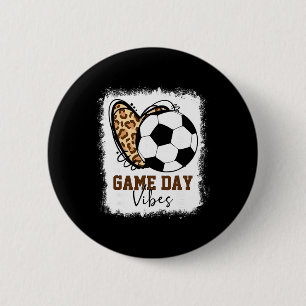 Bleached Soccer Game Day Vibes Soccer Mum Game Day 6 Cm Round Badge