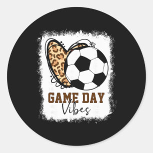Bleached Soccer Game Day Vibes Soccer Mum Game Day Classic Round Sticker