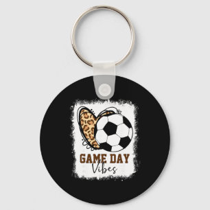 Bleached Soccer Game Day Vibes Soccer Mum Game Day Key Ring