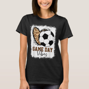 Bleached Soccer Game Day Vibes Soccer Mum Game Day T-Shirt